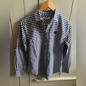 Peter Millar Notre Dame Lady Irish Shirt Women’s Small Navy Blue Gingham